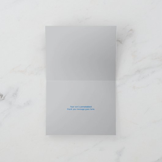 Blauw Zwart Videogame Gamer Bar Mitzvah Dank u Bedankkaart (Binnen)