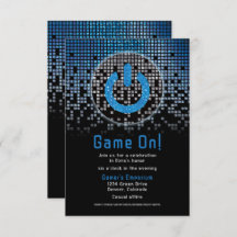 Blauw Zwart Videogame Gamer Bar Mitzvah