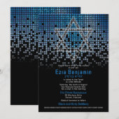 Blauw Zwart Videogame Gamer Bar Mitzvah Kaart (Voorkant / Achterkant)