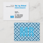 Blauw zwart visitekaartje (Voorkant / Achterkant)