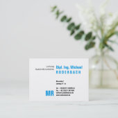 Blauw zwart visitekaartje (Staand voorkant)