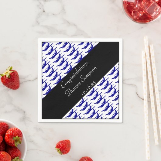  blauw zwart vliegtuigservetten servetten (Insitu)