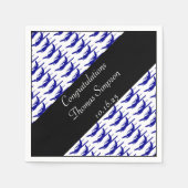 blauw zwart vliegtuigservetten servetten (Voorkant)