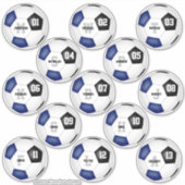 Blauw Zwart Voetbal Team Kleuren 13 Spelers Namen Sticker (Voorkant)