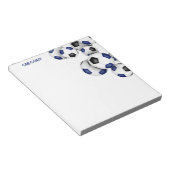 Blauw Zwart voetballen accent Aangepaste naam Notitieblok (Schuin)