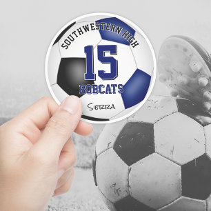 Blauw Zwart Voetbalteam Kleuren Jongens Meisjes Sticker