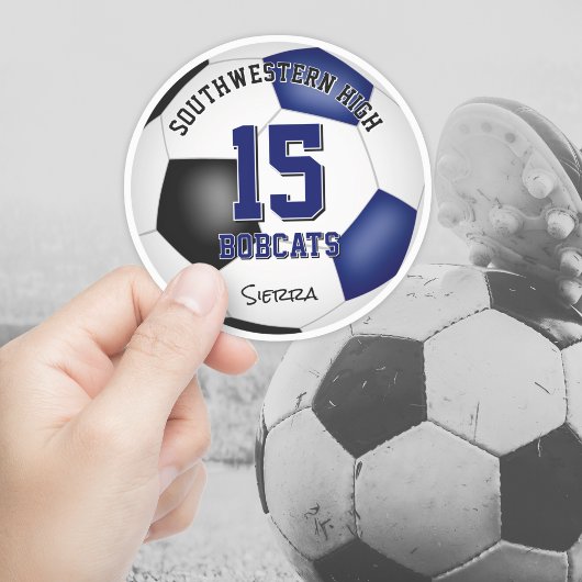 Blauw Zwart Voetbalteam Kleuren Jongens Meisjes Sticker