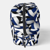 Blauw Zwart Volleybal Club Kleuren Monogrammed Toilettasje (Rechts)