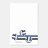 Blauw Zwart Volleyballs Aangepaste naam Post-it® Notes (Voorkant)