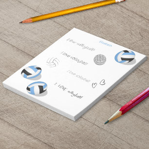 blauw zwart volleyballs meisjes jongens aangepaste notitieblok