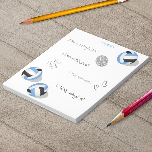 blauw zwart volleyballs meisjes jongens aangepaste notitieblok