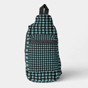 Blauw Zwart Weave Patroon Sling Bag