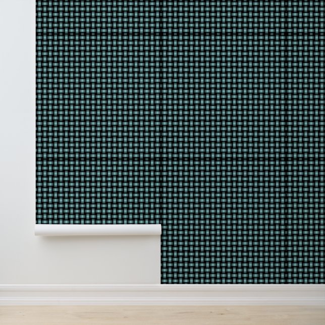 Blauw Zwart Weefpatroon Behang (Applicatie)
