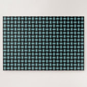 Blauw Zwart Weefpatroon Legpuzzel (Horizontaal)