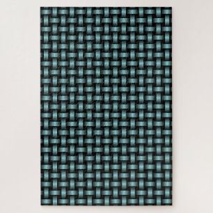 Blauw Zwart Weefpatroon Legpuzzel