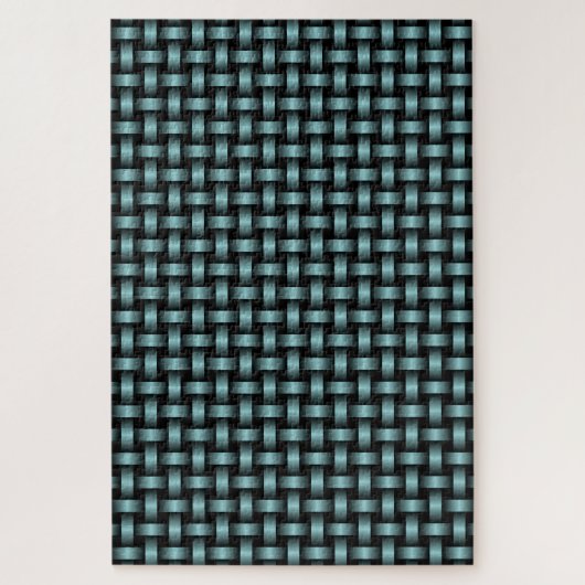 Blauw Zwart Weefpatroon Legpuzzel (Verticaal)
