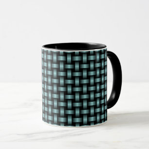 Blauw Zwart Weefpatroon Mok