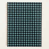 Blauw Zwart Weefpatroon Planner (Voorkant)