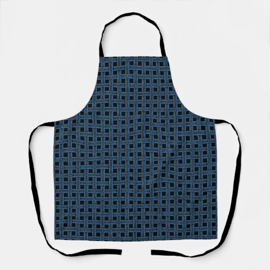 Blauw Zwart Weefpatroon Schort (Voorkant)