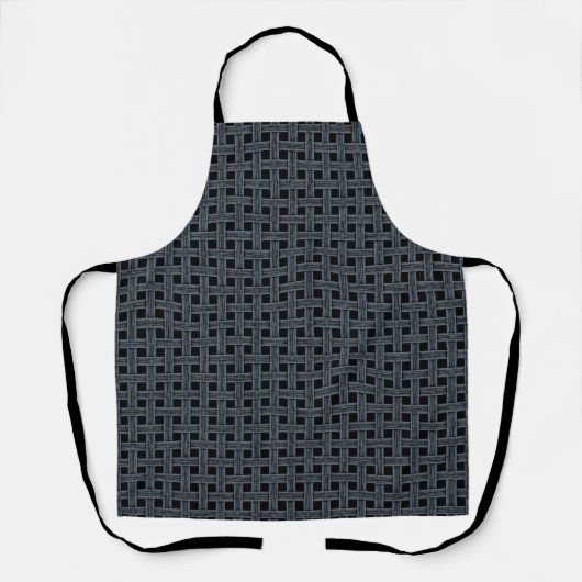 Blauw Zwart Weefpatroon Schort (Voorkant)