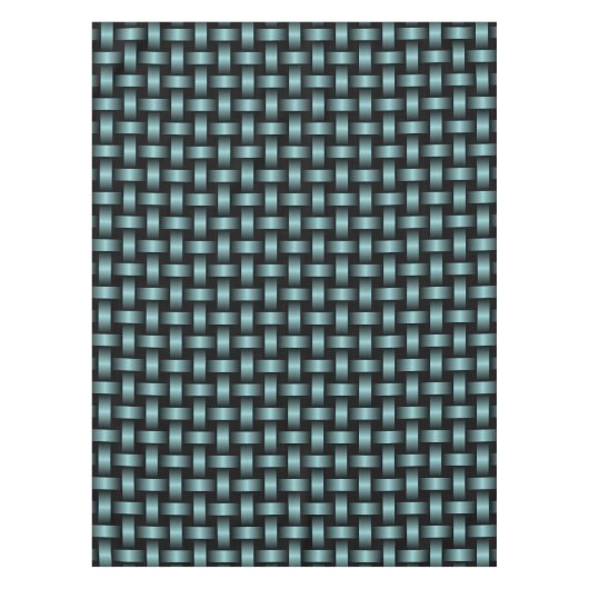 Blauw Zwart Weefpatroon Tafelkleed (Voorkant)