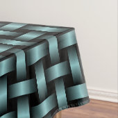 Blauw Zwart Weefpatroon Tafelkleed (Voorbeeld)