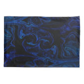 Blauw Zwart Wervelend Abstract Rokerig Koel Kussensloop (Achterkant)