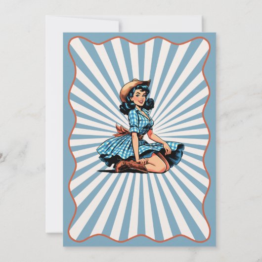  Blauw Zwart Western Cowgirl 40ste Verjaardag Kaart (Achterkant)