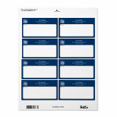 Blauw Zwart Wit Aangepast Logo Bedrijfsadres Etiket (Full Sheet)