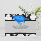 Blauw, Zwart, Wit, Aangepaste uitnodiging voor Afs (Staand voorkant)