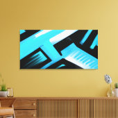 Blauw zwart-wit Abstract Canvas Afdruk (Insitu (Woonkamer))