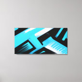 Blauw zwart-wit Abstract Canvas Afdruk (Voorkant)