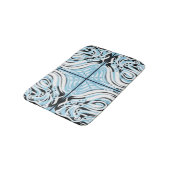 Blauw zwart wit Abstract patroon Badmat (Gekanteld)