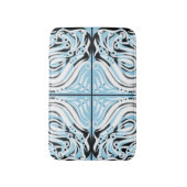 Blauw zwart wit Abstract patroon Badmat (Voorkant Verticaal)