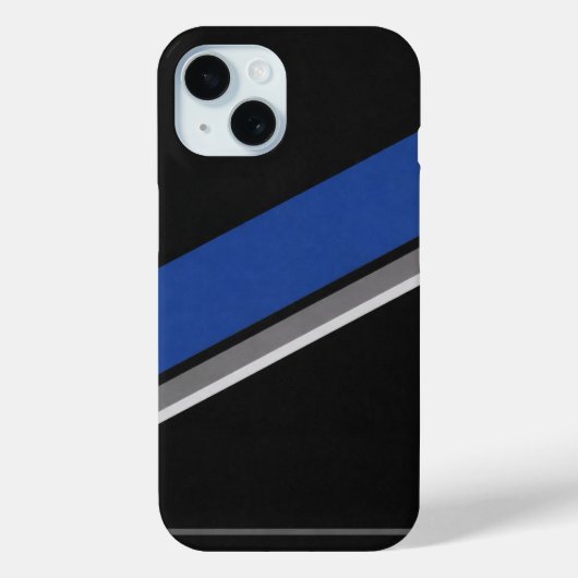 Blauw Zwart & Wit Abstract Patroon Hoesje (Achterkant)