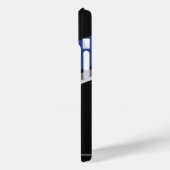 Blauw Zwart & Wit Abstract Patroon Hoesje (Achterkant / Links)