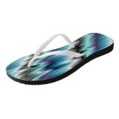 Blauw zwart-wit abstract teenslippers (Schuin)