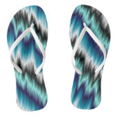 Blauw zwart-wit abstract teenslippers (Voetbed)