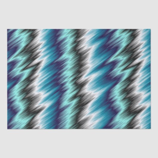 Blauw zwart-wit abstract tissuepapier (Voorkant)