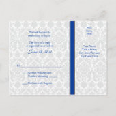Blauw, Zwart, Wit Damask RSVP Briefkaart (Achterkant)