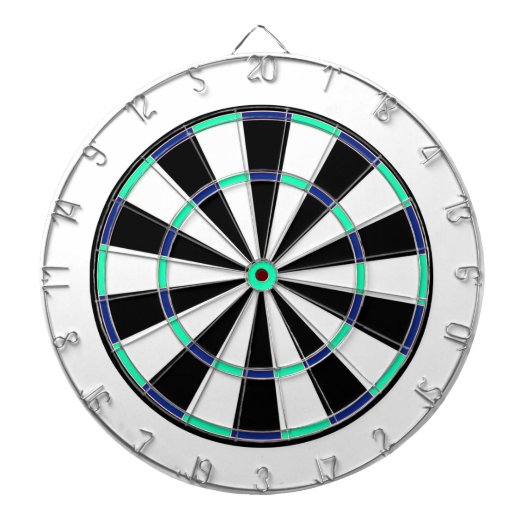 Blauw, zwart, wit dartboard dartbord (Voorkant)