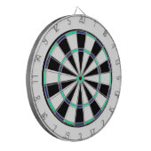 Blauw, zwart, wit dartboard dartbord (Voorkant Links)
