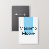 Blauw Zwart Wit Eenvoudig Elegant Eigen Naam Button (Voorkant / Achterkant)