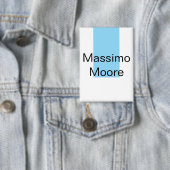 Blauw Zwart Wit Eenvoudig Elegant Eigen Naam Button (Insitu)
