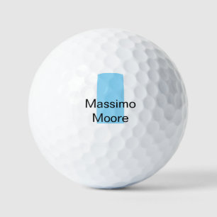Blauw Zwart Wit Eenvoudig Elegant Eigen Naam Golfballen