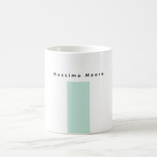 Blauw Zwart Wit Eenvoudig Elegant Eigen Naam Koffiemok