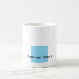 Blauw Zwart Wit Eenvoudig Elegant Eigen Naam Koffiemok