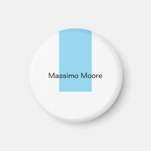 Blauw Zwart Wit Eenvoudig Elegant Eigen Naam Magneet