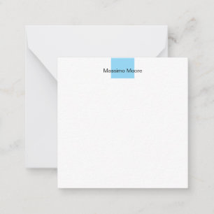 Blauw Zwart Wit Eenvoudig Elegant Eigen Naam Notitiekaartje