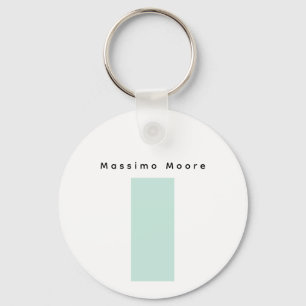 Blauw Zwart Wit Eenvoudig Elegant Eigen Naam Sleutelhanger